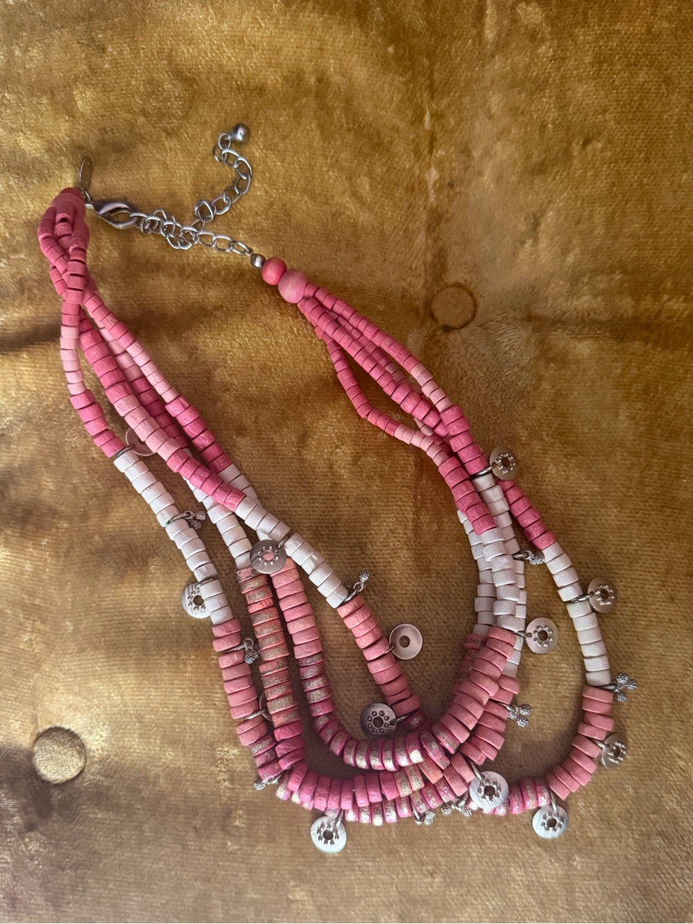 Chico’s Wooden Layered Charm Necklace